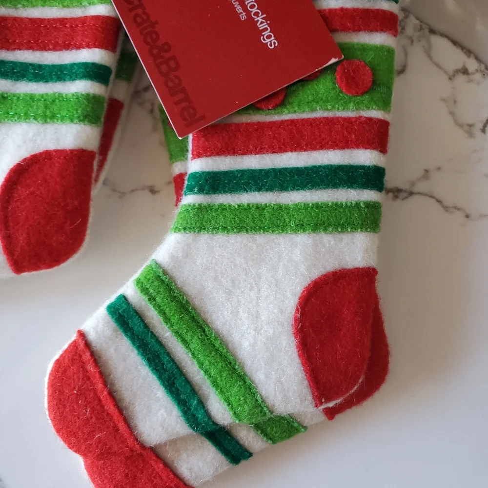 💖🎁NWT Crate & Barrel flatware stockings Christmas 4-pack